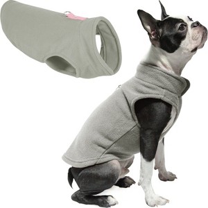 Gooby Fleece Vest, Small Dog Pullover Fleece Jacket with Leash Ring, Gray, Large - 1 of 1
