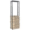vidaXL Firewood Rack with Base Black Steel Organizer Log Holder Multi Sizes - 2 of 4