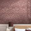William Morris at Home Strawberry Thief Fibrous Burgundy Wallpaper - 2 of 4