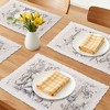 REGALWOVEN Rustic Placemats Set of 6 Placemats for Dining Table Decor Washable Kitchen Table Mat with Lace Trim - 2 of 4