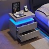 Streamdale Modern Nightstand with LED Lights and Drawers (Gray Gold) - 3 of 4