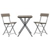 vidaXL 3 Piece Folding Bistro Set Gray Poly Rattan - 3 of 4