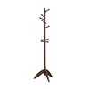 SEVOBAL Freestanding Coat Rack Solid Wood 11 Hook Stand with 7 Tiers for Entryway and Home Organization, Brown, 17.5"*17.5"*70" - 3 of 4