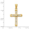 Black Bow Jewelry 14k Yellow Gold & CZ Cross Pendant, 18 x 35mm - 4 of 4
