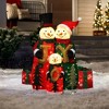 LuxenHome Snowman Family with Joy Greeting Holiday Decoration with Lights for Indoor and Outdoor Red, Green, White, Black - 4 of 4