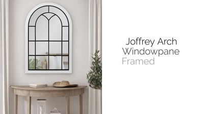 Joffrey Gray Wood Arched Full Length Wall Mirror