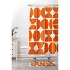 The Old Art Studio Mid Century Modern Shower Curtain Orange - Deny Designs: Geometric Pattern, Microfiber Fabric, Machine Washable - image 3 of 4