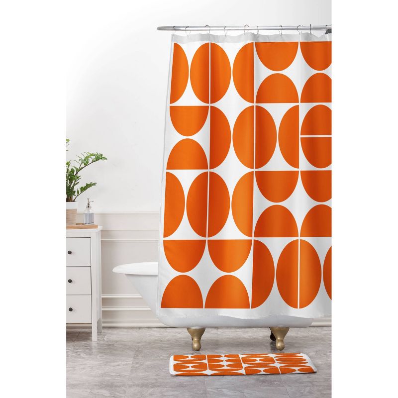 The Old Art Studio Mid Century Modern Shower Curtain Orange - Deny Designs, 4 of 7