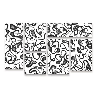 Trademark Fine Art Treechild Abstract Thin Lines Pattern 3 Piece Panel Set Art