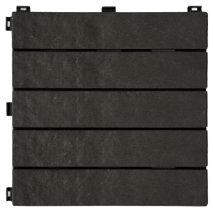 EcoTrend 12"x12" Outdoor Interlocking Balcony Deck Tiles, Waterproof, Lightweight, Plastic Flooring, Patio Pavers, Slate Black (24 Pack) - 1 of 4