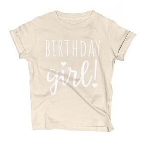 Lalo & Luna Happy Birthday T-Shirt (Girls 1 to 12) Sassy Kids Party Tee - Sweet Baby/Toddler Outfit - 1 of 3