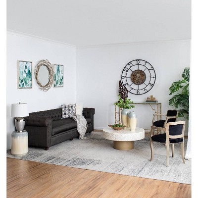 Green and White Acrylic Leaf Print Wall Art Set