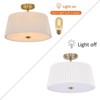 YIYIBYUS Modern Semi Flush Mount Ceiling Light With Fabric Shade - 3 of 4