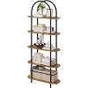 5-Tier Industrial Bookshelf, 71 Inch Tall Metal Arch Bookcase with Open Adjustable Shelves, for Living Room and Home Office - 2 of 4