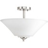 Progress Lighting Joy Collection 3-Light Semi-Flush Fixture, Brushed Nickel, White Etched Glass Shade - 3 of 4