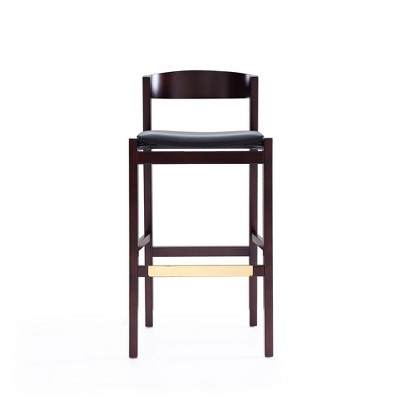 Danish Modern Klismos 41'' Beech Wood Barstools in Black - Set of 3
