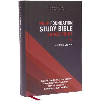 Nkjv, Foundation Study Bible, Large Print, Hardcover, Red Letter, Thumb Indexed, Comfort Print - by  Thomas Nelson