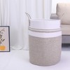 Unique Bargains Handcrafted Cotton Rope Widened Handles Storage Basket for Blankets, Clothes - 4 of 4