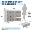 Jojoka Dresser for Bedroom,6 Drawer Wood Dresser with Large Drawer,Fluted Dressers for Living Room - 2 of 4