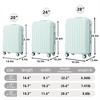 BEAFUP 20"/24"/28" 3 pcs/set in ABS Spinner Wheel Luggage, Carry on Suitcase, with Cup Holder & USB Port - 3 of 4