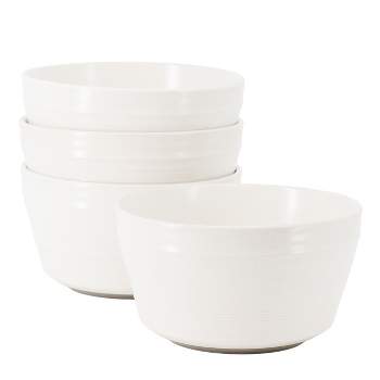 Gibson Milbrook 4 Piece 6 Inch Stoneware Bowl Set in White Speckle