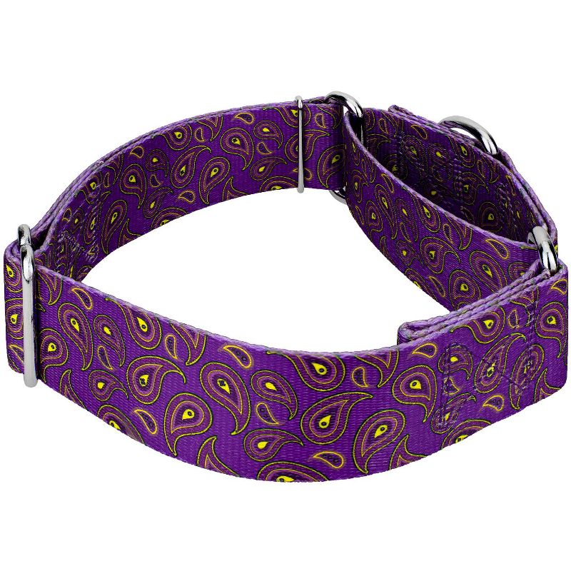 Country Brook Petz 1 1/2 Inch Purple Paisley Martingale Dog Collar, 6 of 10