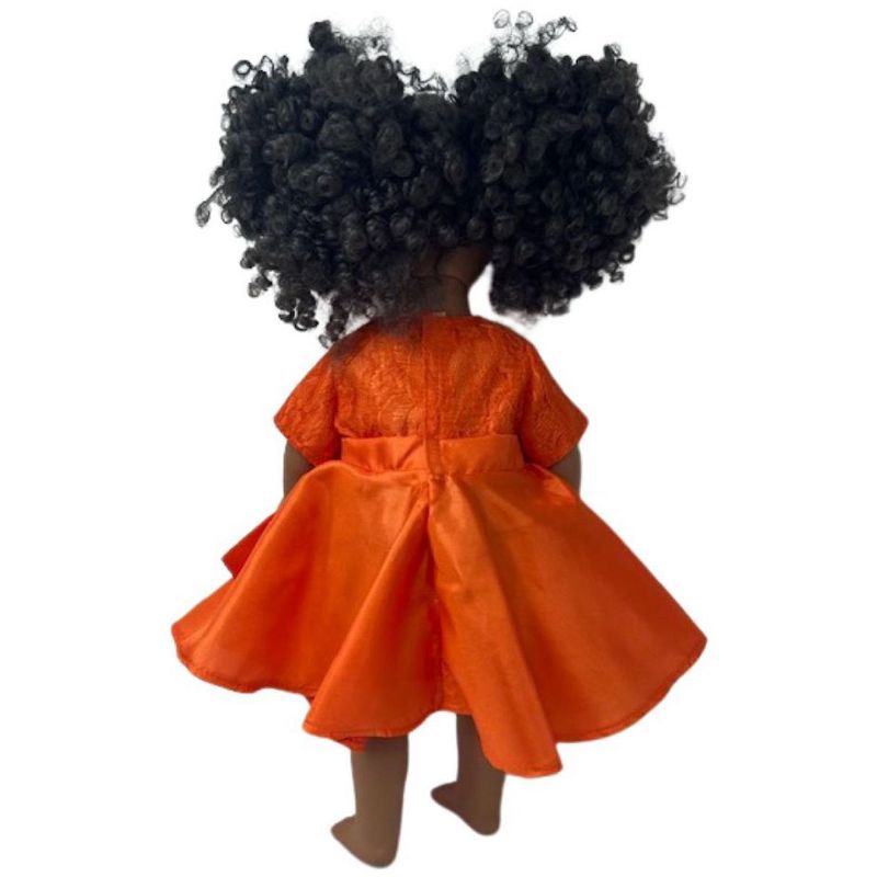 Doll Clothes Superstore Orange Party Dress Fits 18 Inch Girl Dolls Like Our Generation American Girl My Life Dolls, 4 of 5