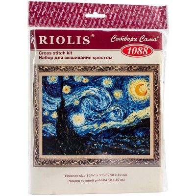 Riolis Counted Cross Stitch Kit 15.75x11.75-starry Night-van Gogh's (14  Count) : Target