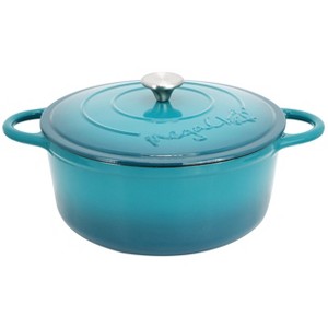 MegaChef 6.35 Quart Round Enameled Cast Iron Dutch Oven with Self Basting Lid - 1 of 4