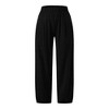 Summer Casual Pants for Women Cotton Blend Linen Pants with Pockets Calf Length Cuff Lounge Pants Harem pants for Summer Beach Resorts Outfits - 3 of 4