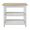 Casual Home Kitchen Island Bar Station with Hardwood Counter Top, Stainless Steel Towel Rack, 1 Large Drawer and Lower Storage - 3 of 4