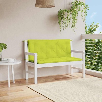 vidaXL Garden Bench Cushion Bright Green 47.2"x(19.7"+19.7")x2.8" Oxford Fabric