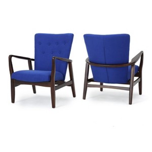 Becker Upholstered Arm Chair (Set of 2) - Navy - Christopher Knight Home, Blue