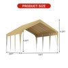 10x20FT Heavy Duty Carport Canopy with Sturdy Frame, Portable Waterproof and UV-Resistant Garage Shelter - 3 of 4