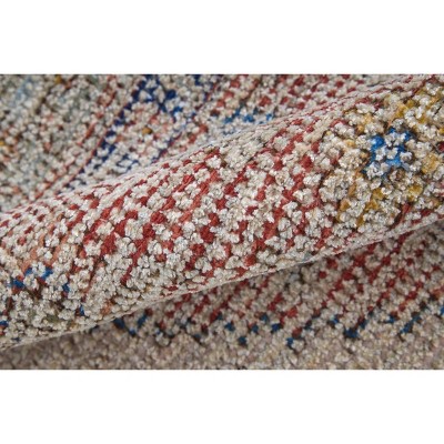 Caldwell Distressed Ivory Blue Red Wool Area Rug