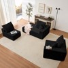 Mjkone 108"Corduroy Fabric Sectional Couch with Chaise Lounge，3-Pieces Free-Combined Cloud Modular L-Shaped Sofa - 2 of 4
