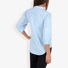 Anna-Kaci Women's 3/4 Sleeve Button Down Shirt With Embroidered Eyelet Details - Large, Blue - 3 of 4