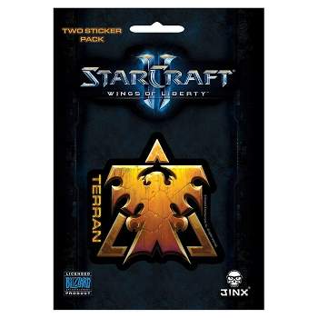JINX Inc. StarCraft II: Wings of Liberty Multi-size Sticker 2-Pack: Terran, Gold