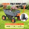 VEVOR Garden Cart, Durable Poly Dump Cart with Simple Assembly Steel Structure, Handy Wheelbarrow with 1500 lbs Load Capacity, 13 inch Wheels - 3 of 4