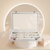 12-Grid Stackable Jewelry Tray with Lid, Velvet Organizer Box for Bracelets and Necklaces, Drawer Storage, Beige - 3 of 4