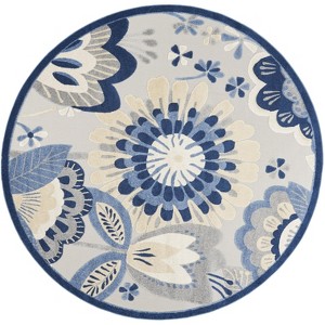 Nourison Aloha Floral Bordered Outdoor Area Rug - 1 of 4