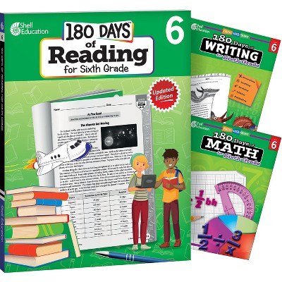 180 Days of Reading, Writing and Math Grade 6: 3-Book Set - (180 Days of  Practice) (Mixed Media Product)