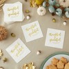 Blue Panda 50-Pack Thankful & Grateful in Gold Foil Thanksgiving Paper Cocktail Napkins Fall Party Supplies - 2 of 4