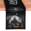 Haunted Horrors 72" Table Runner, Jacquard Halloween Home Black Tablecloth Decoration with Pumpkins and Spiderwebs| OrnamentallyYou - 4 of 4