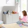 Costway Wooden Toy Box Kids Storage Chest Bench W/ Flip-Top Lid & Safety Hinge - 2 of 4
