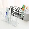 LunaLulinlk Toothbrush Holder Rack with Mouthwash Cup Holder Slots, Toothbrush Toothpaste Holder Wall-Mounted Drill Free Storage Rack Black - 3 of 4
