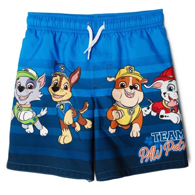 PAW Patrol Little Boys' Long Sleeve Raglan Swim Shirt and Board Shorts Outfit with Drawstring Navy Blue 5-6 — фото 3