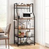 TackView Standing  Rack with 2 Wire Baskets – 5-Tier Industrial Microwave Stand & Coffee Bar Station - 2 of 3