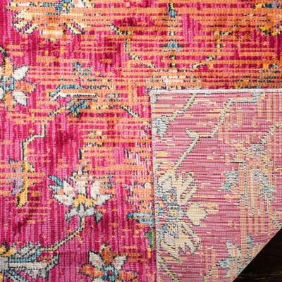 Hand-Knotted Red and Multicolor Cotton Synthetic Area Rug, 8' x 10'