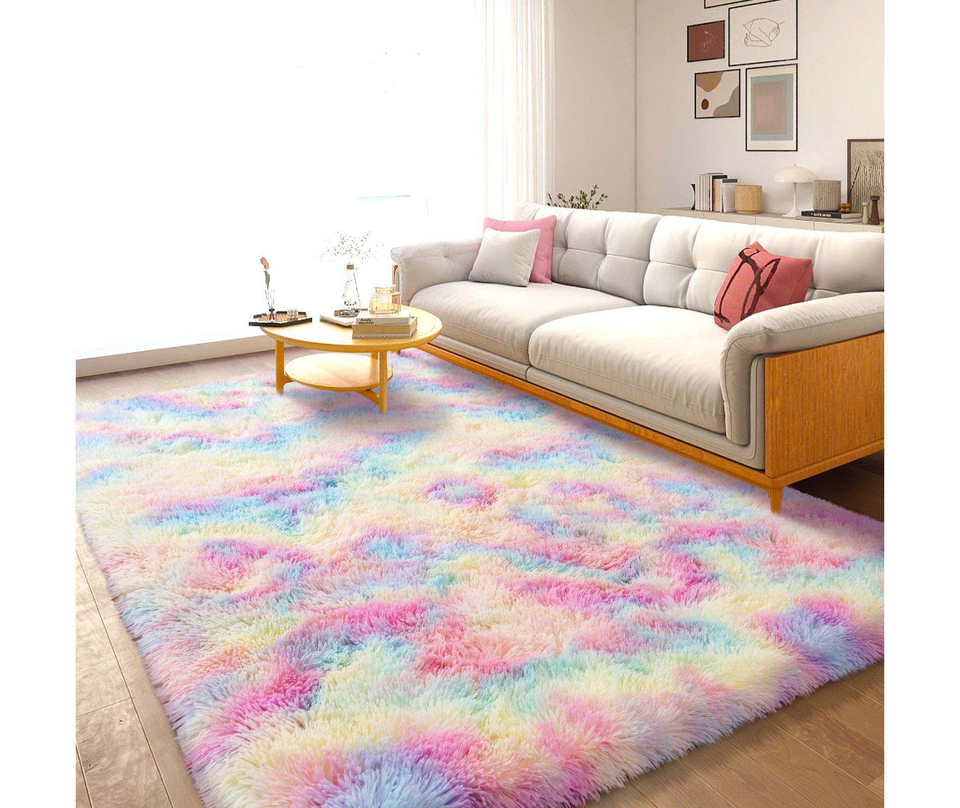 LOVEVOOK Rugs for Living Room, Fluffy Area Rugs for Bedroom, Soft Carpet Non-Slip Fuzzy Shag Rugs Indoor